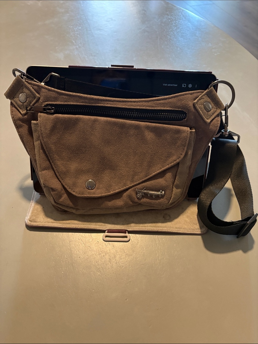 Sipsey Wilder-Canvas Crossbody Bag - Brown
